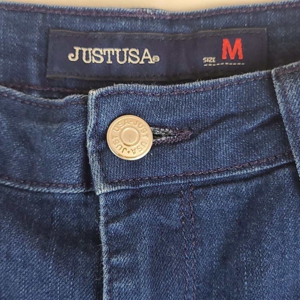 Just USA Stretch Denim Jean Shorts, Size M - Picture 2 of 4